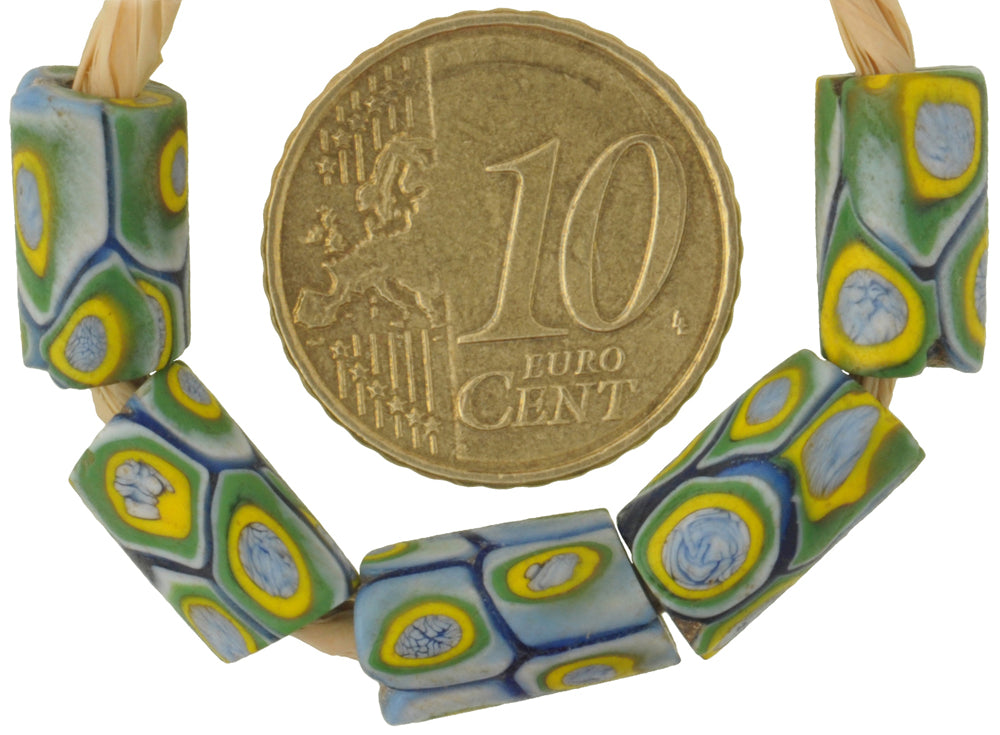 Antique Venetian Millefiori Mosaic Glass African Trade Beads, 5 Matching - alternate view