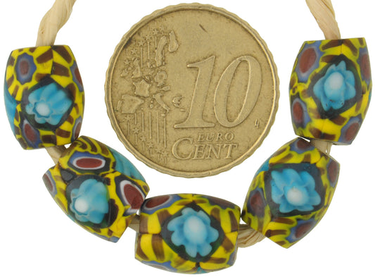 Rare Antique Large Oval Millefiori African Trade Beads - Mosaic Glass - alternate view