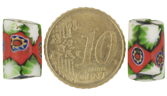 Rare Antique Venetian Millefiori Mosaic African Trade Beads Pair - alternate view