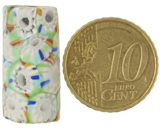 Rare Antique Large Millefiori Venetian African Trade Bead, 23X11Mm - alternate view