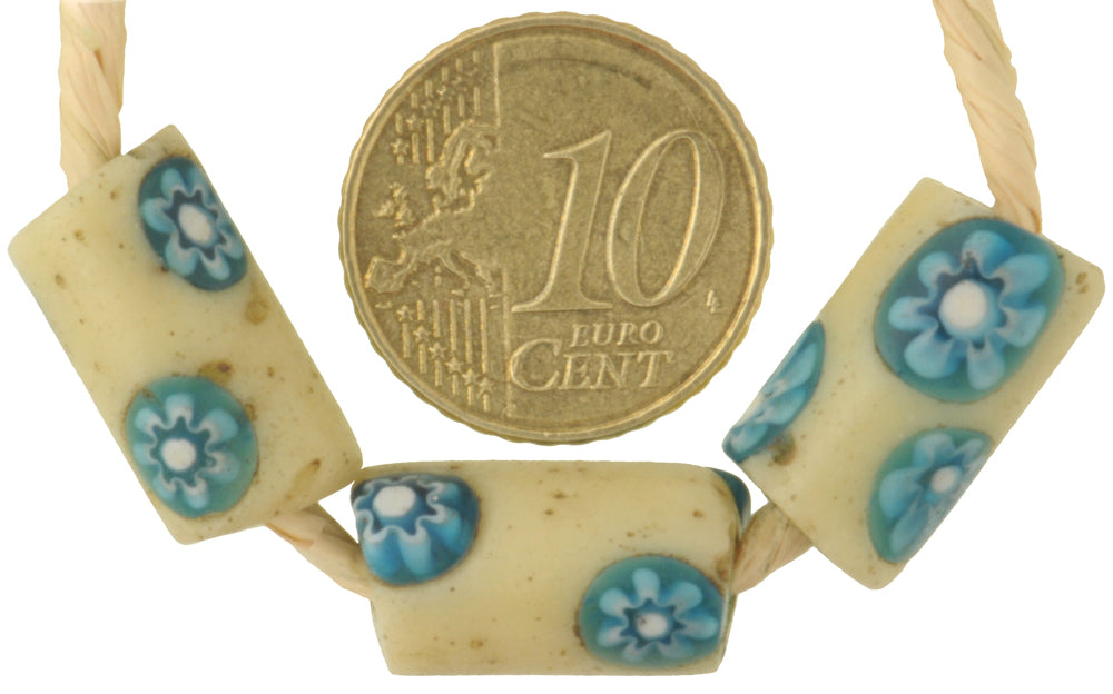 Antique Venetian Millefiori Mosaic Beads - African Trade, 17-18Mm - alternate view