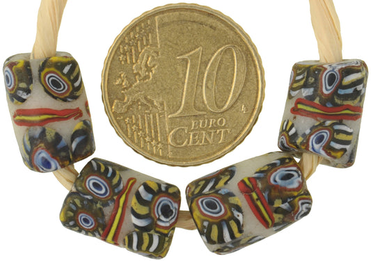 Rare Antique Venetian Millefiori Mosaic Glass Trade Beads - African Trade - alternate view