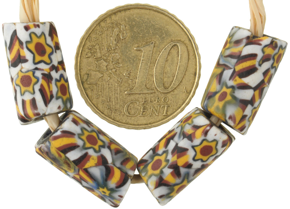 Rare Antique Venetian Millefiori African Trade Beads, Glass Mosaic - alternate view