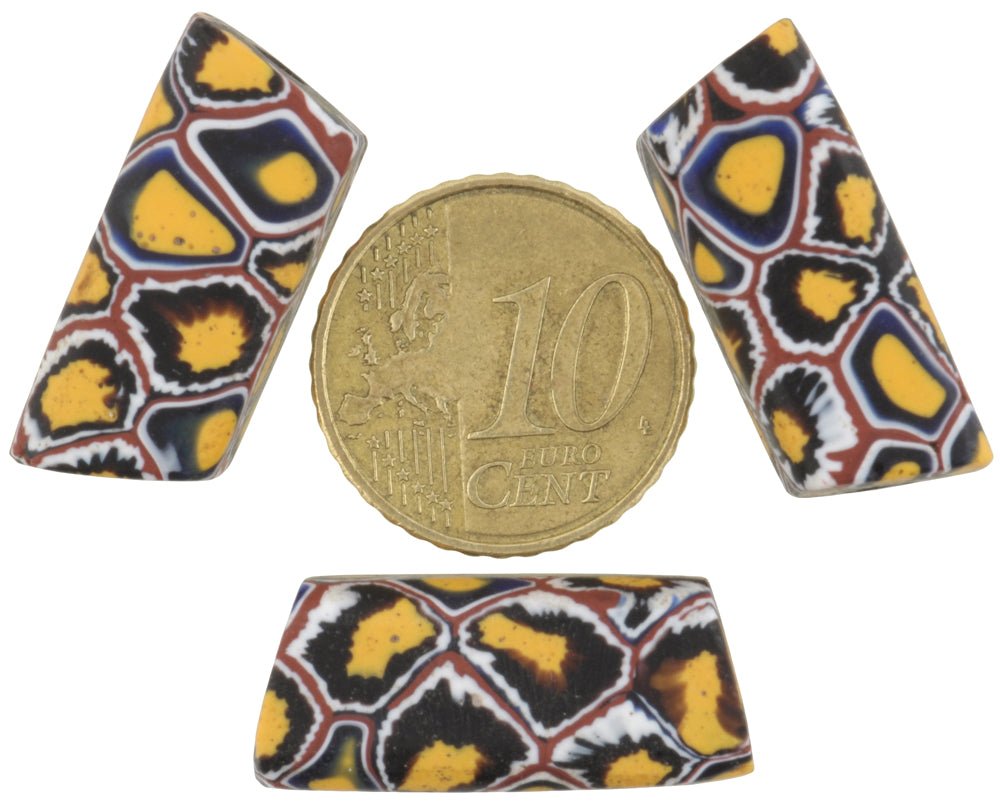 Antique Venetian Millefiori Mosaic Glass African Trade Beads - zoomed-in detail