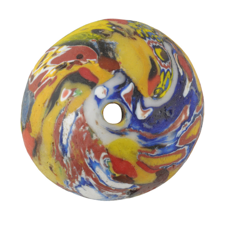 Large Recycled Venetian Millefiori African Trade Beads From Ghana - close-up