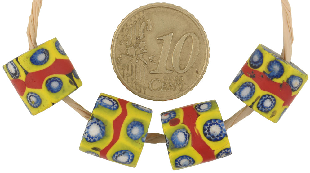 Antique Banded Millefiori Venetian Mosaic Trade Beads - African Trade - alternate view
