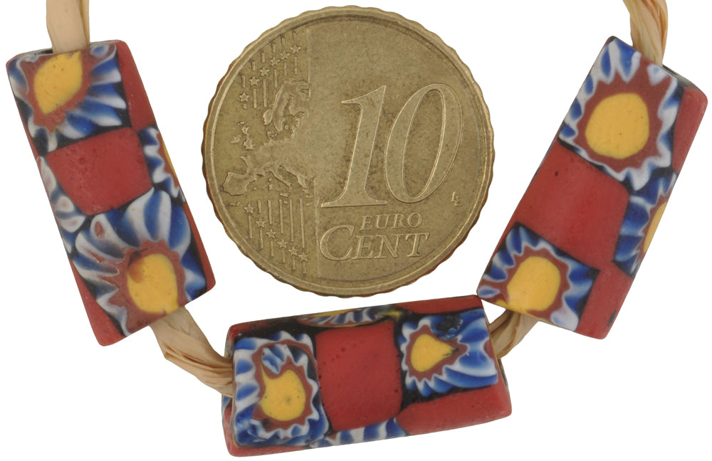 Rare Antique Venetian Millefiori Mosaic Glass Trade Beads, 19-20Mm - alternate view