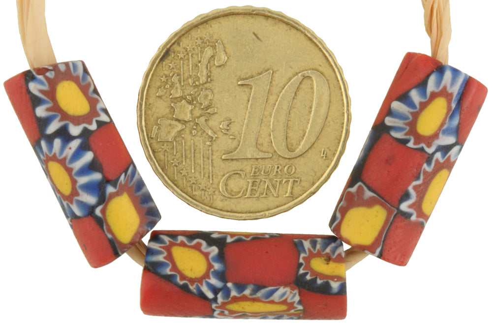 Rare Antique Venetian Millefiori Mosaic Glass Trade Beads, African Trade - alternate view
