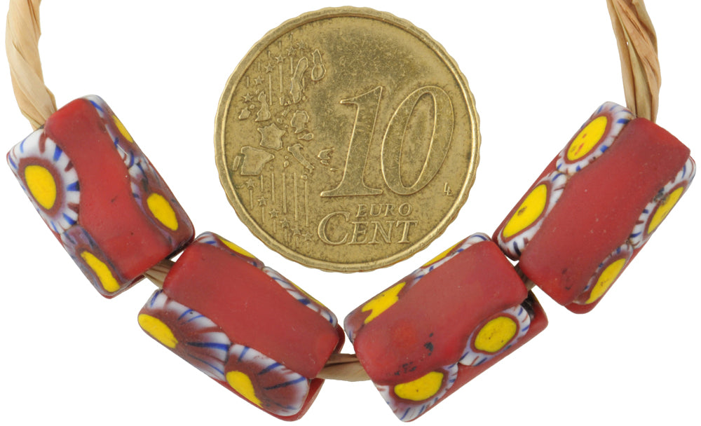 Antique Venetian Millefiori African Trade Beads, Mosaic Glass, 13-14Mm - alternate view