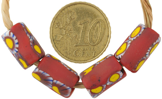 Antique Venetian Millefiori African Trade Beads, Mosaic Glass, 13-14Mm - alternate view