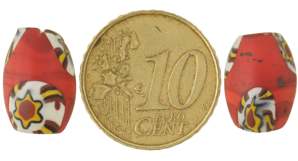 Rare Antique Oval Venetian Millefiori Glass Trade Beads - 14Mm African Mosaic - alternate view