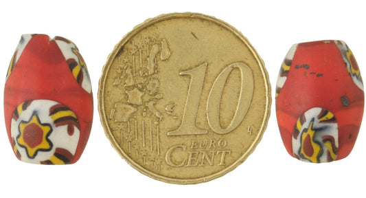 Rare Antique Oval Venetian Millefiori Glass Trade Beads - 14Mm African Mosaic - alternate view