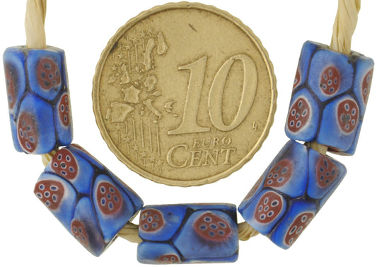 Antique Venetian Millefiori African Trade Beads, 10-11Mm Mosaic Glass - alternate view