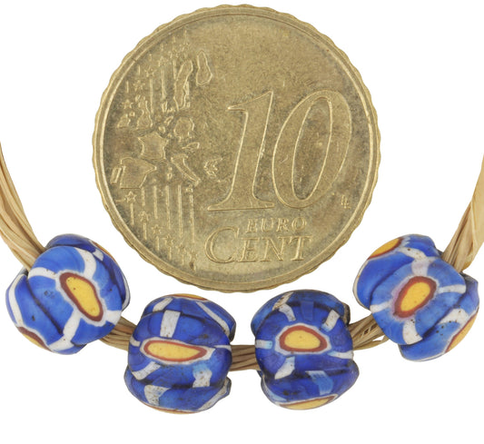Antique Venetian Millefiori Mosaic Glass Trade Beads, 7-8Mm, African Trade - alternate view