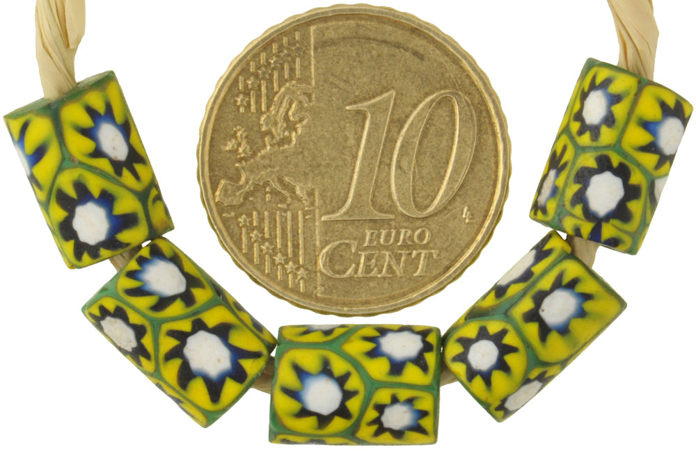 Antique Venetian Millefiori Mosaic Trade Beads, African Glass Beads - alternate view