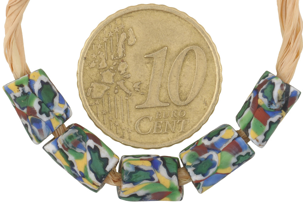 Rare Antique Millefiori Venetian Mosaic Glass African Trade Beads - alternate view