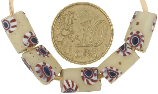 Antique Venetian Millefiori Mosaic Glass Trade Beads - 12Mm African Trade Beads - alternate view