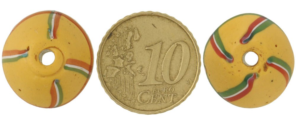 Antique Yellow Bicone "King" Venetian Glass Trade Beads, 16Mm - alternate view