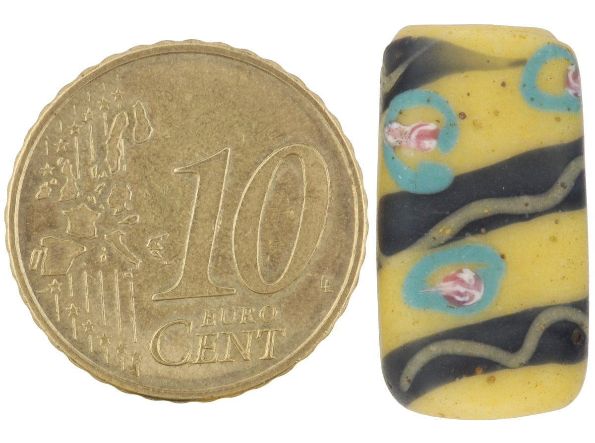 Antique Tabular Fancy Venetian Lampwork Glass Trade Bead 21Mm - African Trade - alternate view