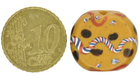 Rare Old Tabular "Fancy" Venetian Lampwork Trade Bead, 1900S - alternate view