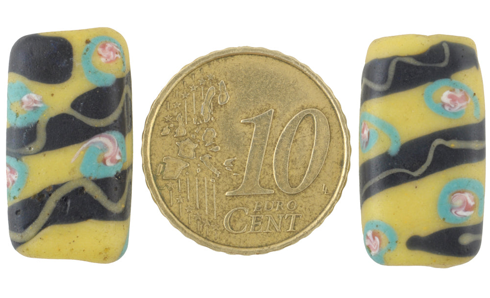 Rare Antique Venetian Fancy Tabular Glass Trade Beads - 22Mm - alternate view