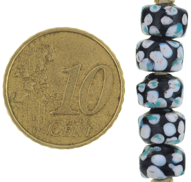 Rare Antique Venetian "Thousand Eyes" Wound Glass Trade Beads, 8-9Mm - alternate view