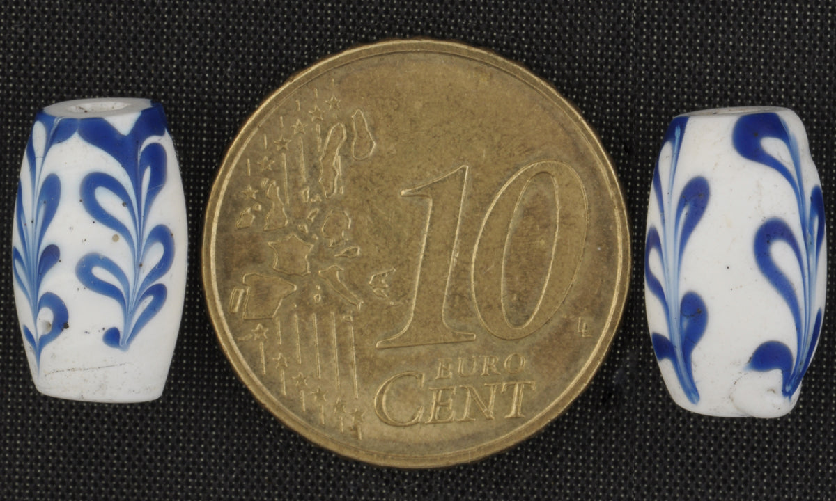 Rare Dutch Delft Fancy Venetian Wound Glass Trade Beads, 13Mm X 8Mm - alternate view