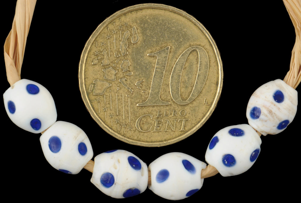 Antique Venetian Skunk Fancy Wound Glass Trade Beads - 6X7Mm - alternate view