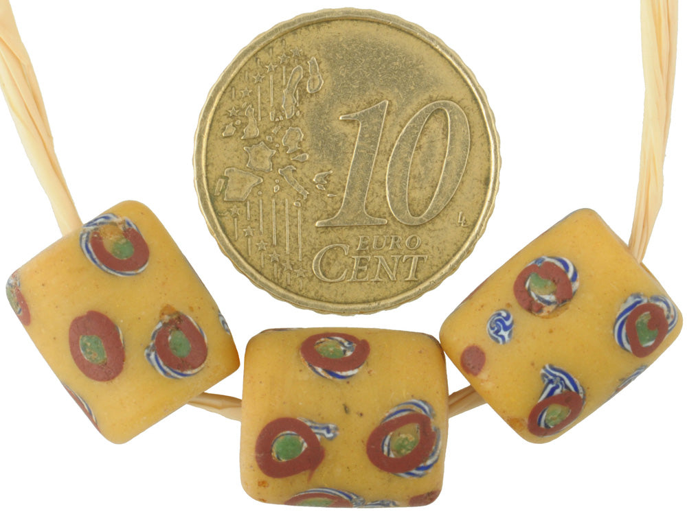 Antique Fancy Venetian Lampwork Glass Trade Beads, 13Mm African Trade Beads - alternate view