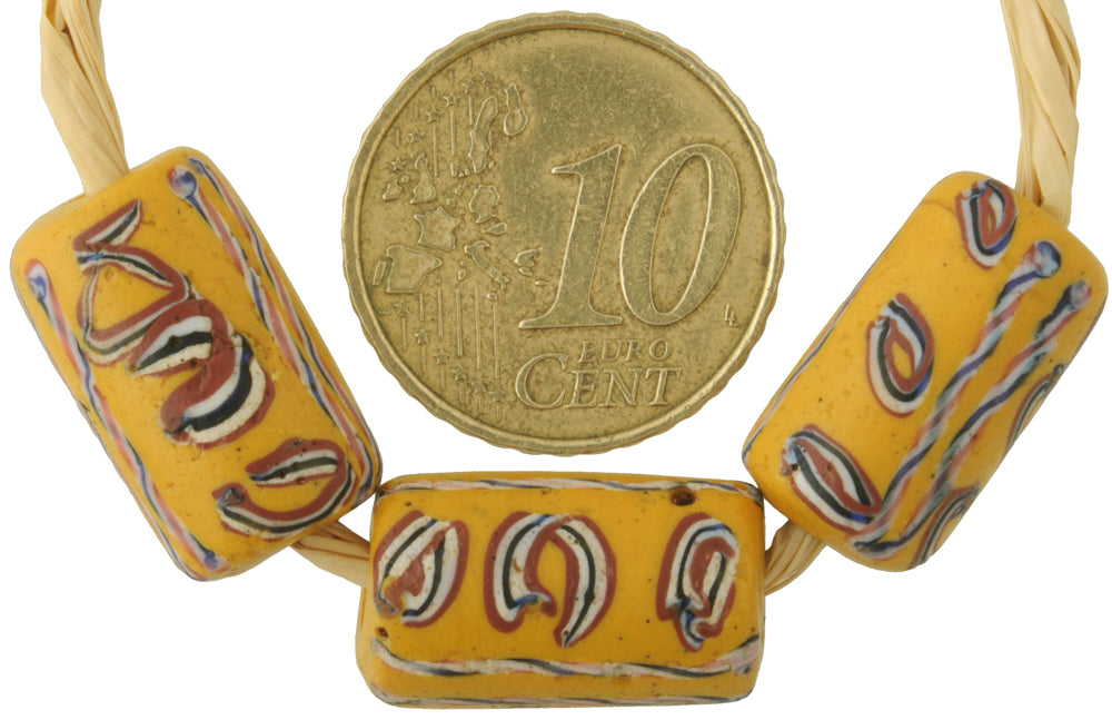 Antique Fancy Venetian Wound Glass Trade Beads With Trail Decoration - product focus