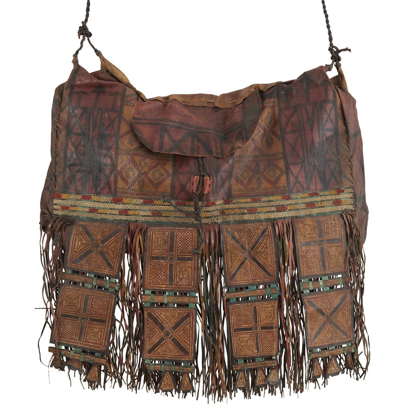 African Tuareg leather camel horse bag from Niger Peul Fulani Sahara - Tribalgh