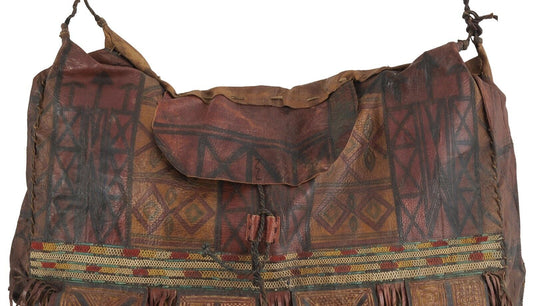 Authentic Old Tuareg Leather Bag – Sahara Nomad Geometric Art