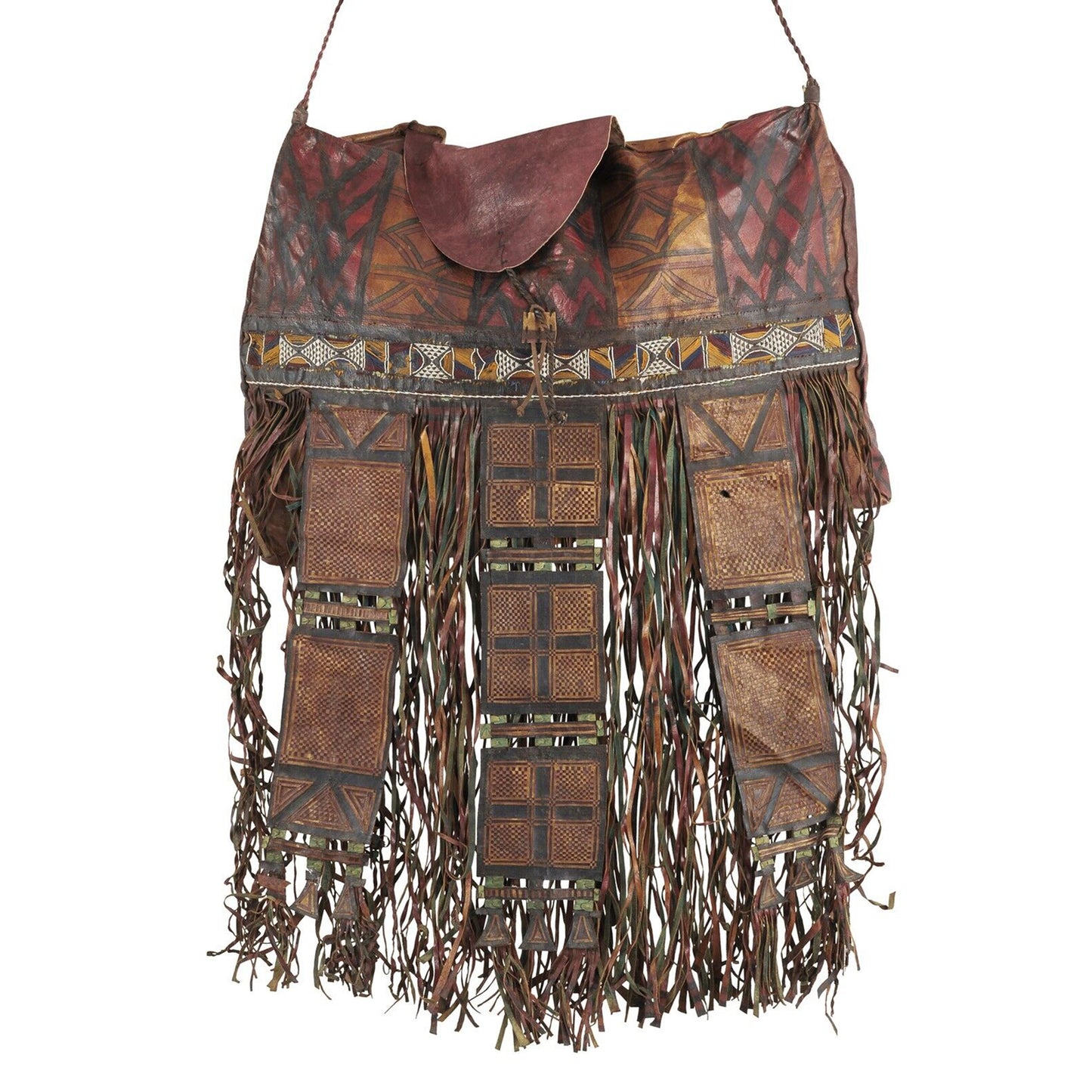 Tuareg leather camel bag Niger Peul Fula African Sahara - Tribalgh
