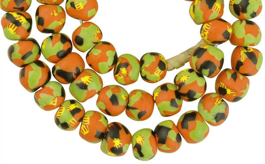 Handmade Krobo Glass Beads - 12-13Mm Recycled African Trade Beads - alternate view