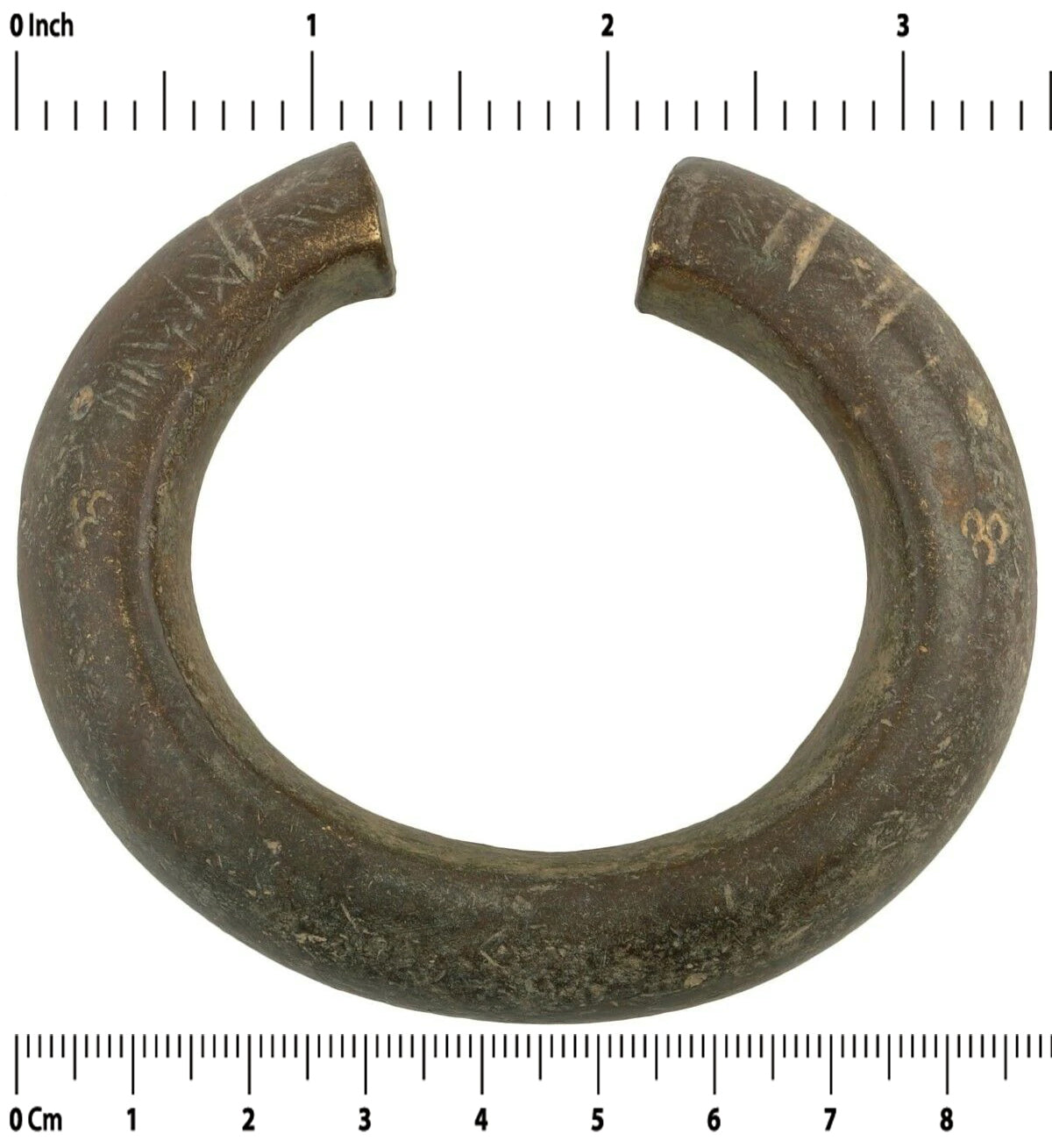 African Old Brass Bronze Bracelet Currency Baby Size Fulani Ghana Burkina Faso - product focus