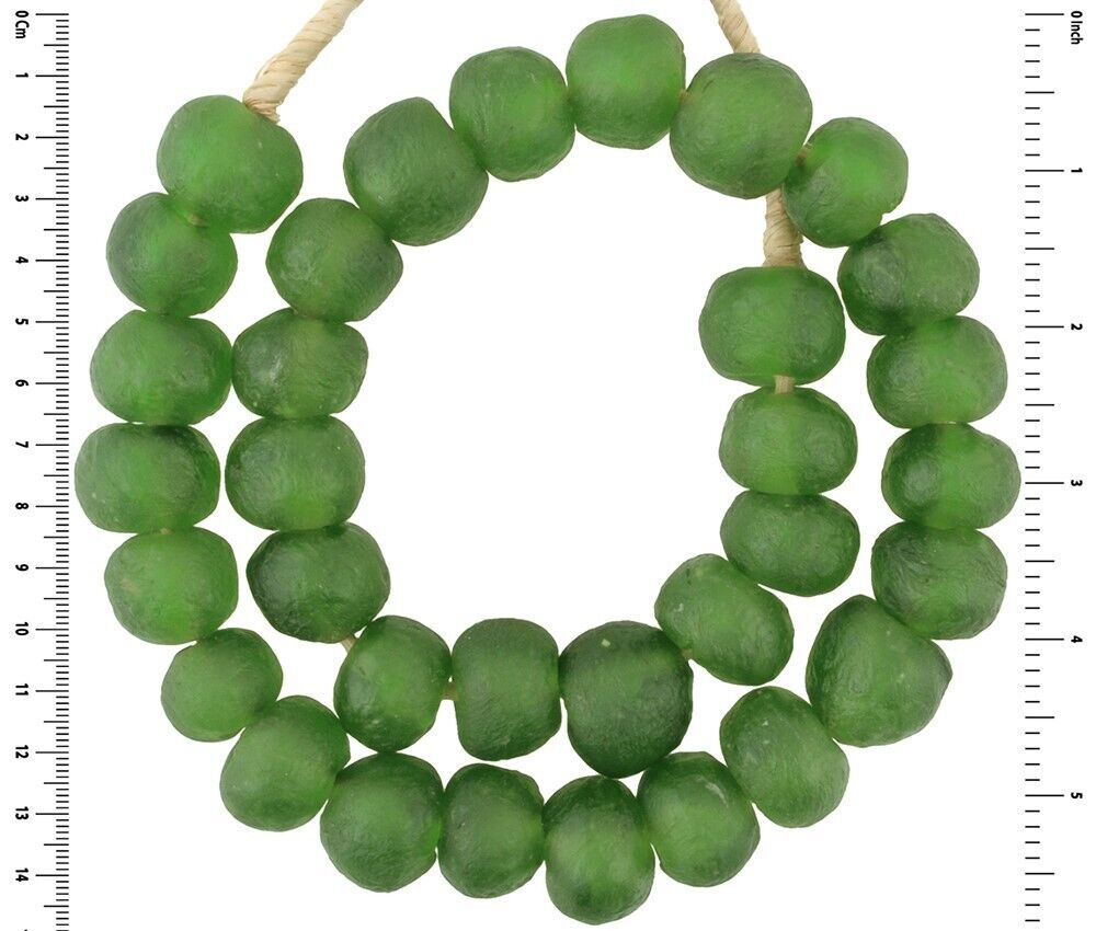 Beautiful X-Large Translucent Krobo Glass Beads - Ghana - close-up