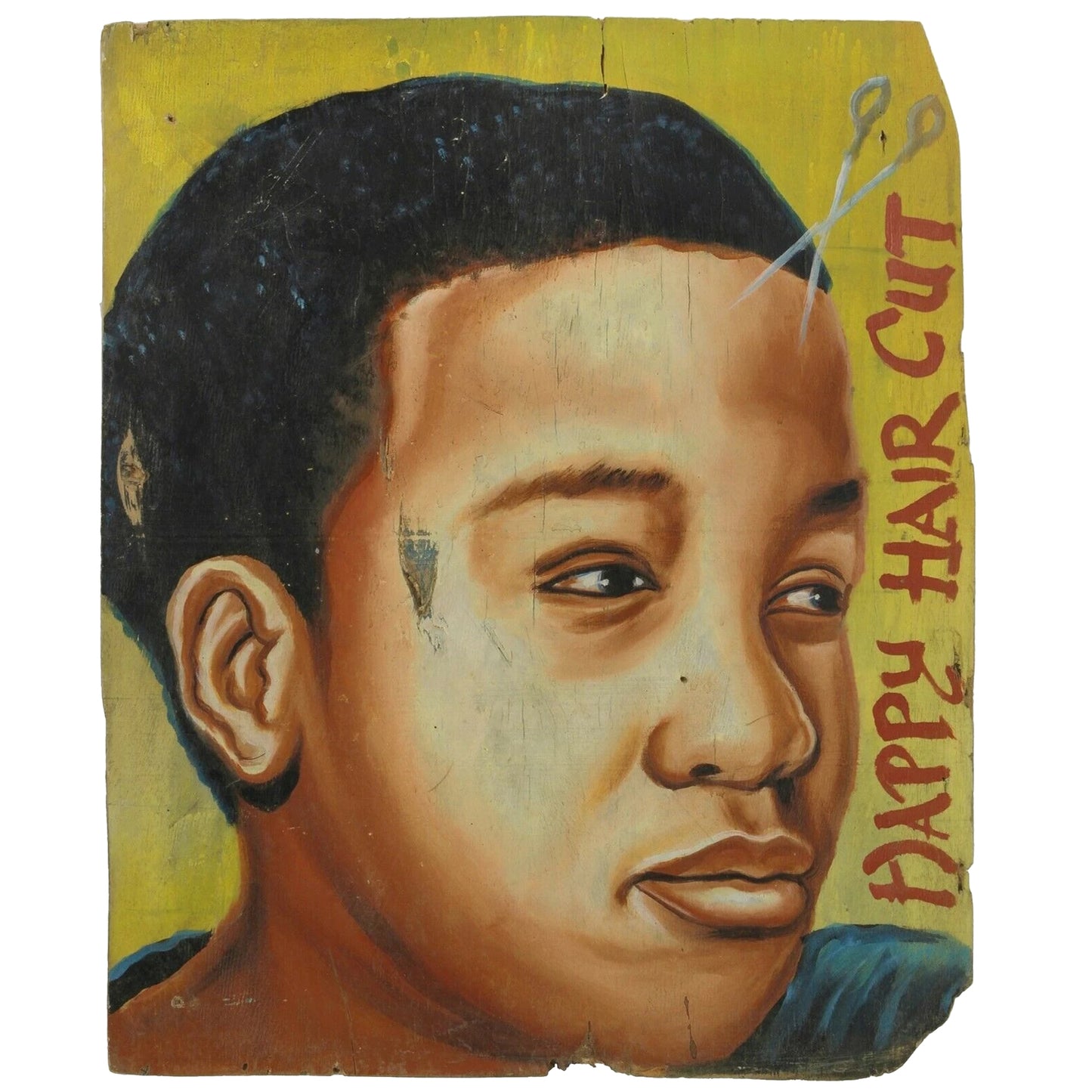 Vintage Ghana Barber Sign - Happy Hair Cut