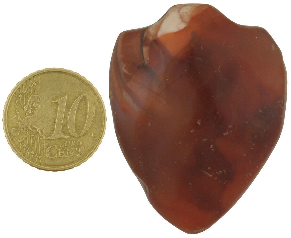 Large Antique Carnelian Agate Trade Bead Pendant – Cambay, 43 × 33 mm