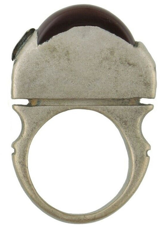 Authentic Tuareg Silver Ring with Agate Stone – TribalGH