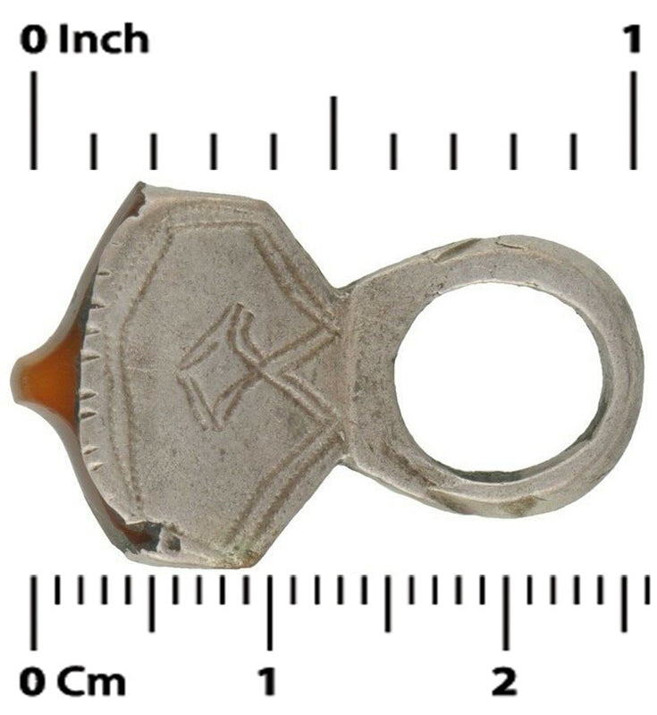Old Tuareg Silver Hair Ornament Pendant Jewelry African Niger Nigeria Mali - close-up