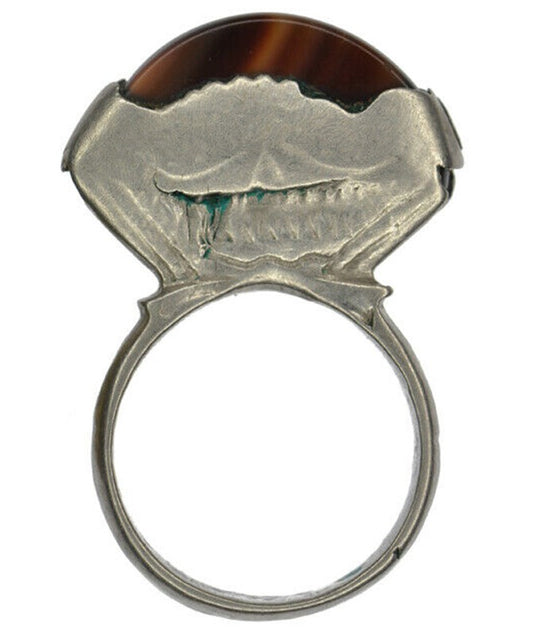 Authentic Tuareg Silver Ring with Agate – TribalGH