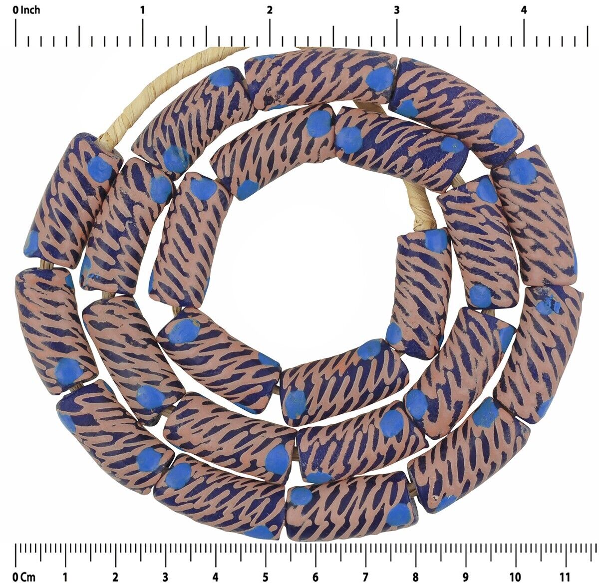 Authentic African Trade Krobo Glass Beads - Recycled & Handmade - zoomed-in detail