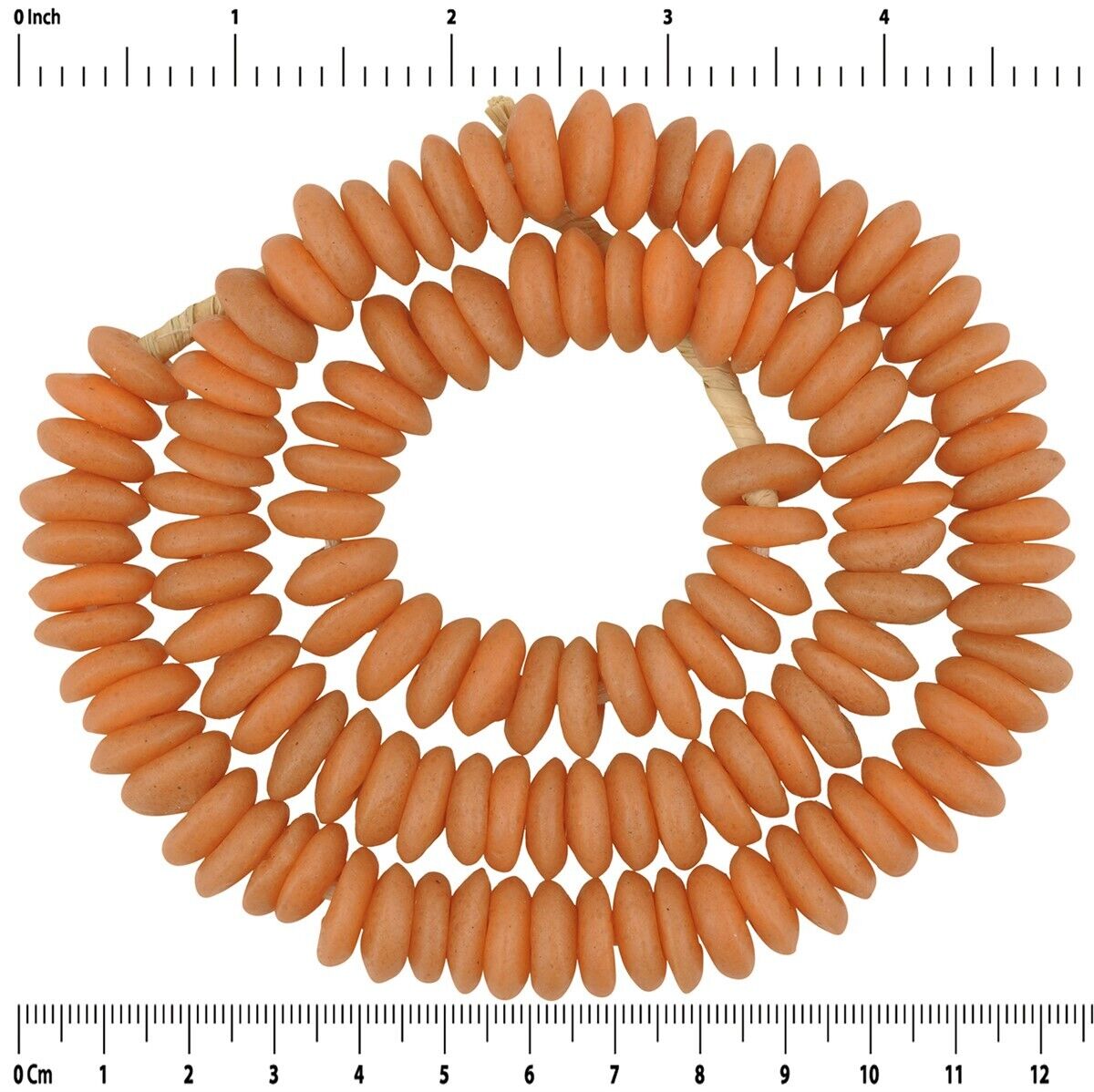 Authentic African Trade Beads: Krobo Glass Disks, Handmade In Ghana - close-up