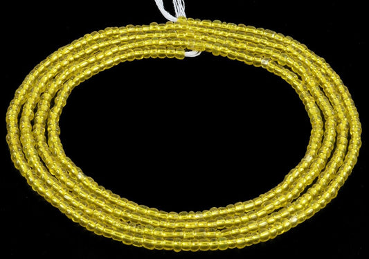 Tie on Sunlit Glow Yellow Handmade African Waist Beads