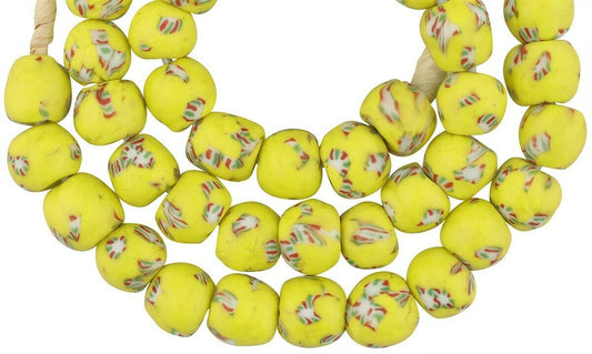 Handmade Ghana Fused Recycled Glass Trade Beads - 12-13Mm - alternate view