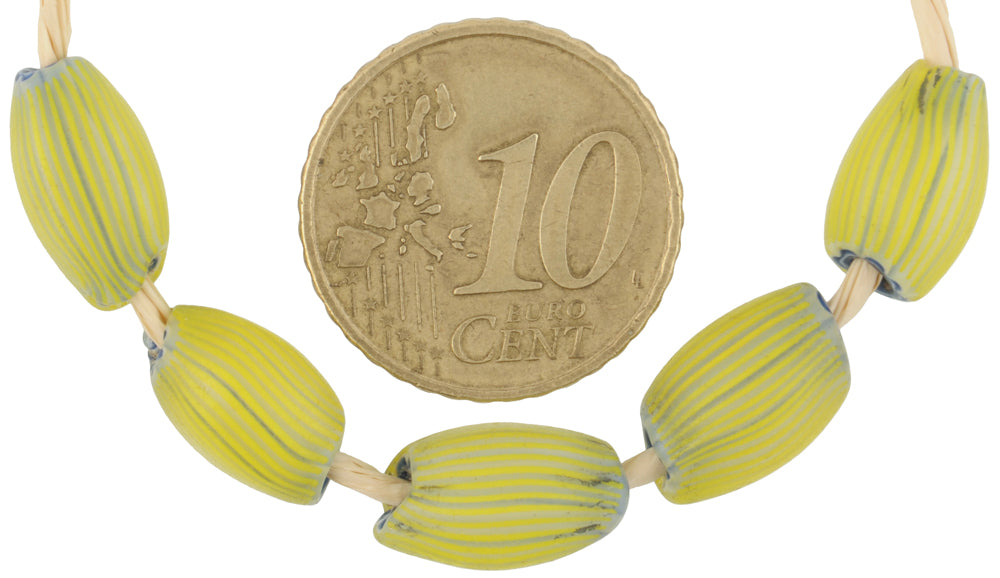 Yellow Onion Skin Chevron Beads | 5 Layer Antique Venetian Set - alternate view