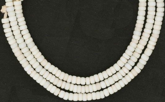 Rare Tiny White 3 mm Old Venetian Drawn Seed Glass Trade Beads Strand