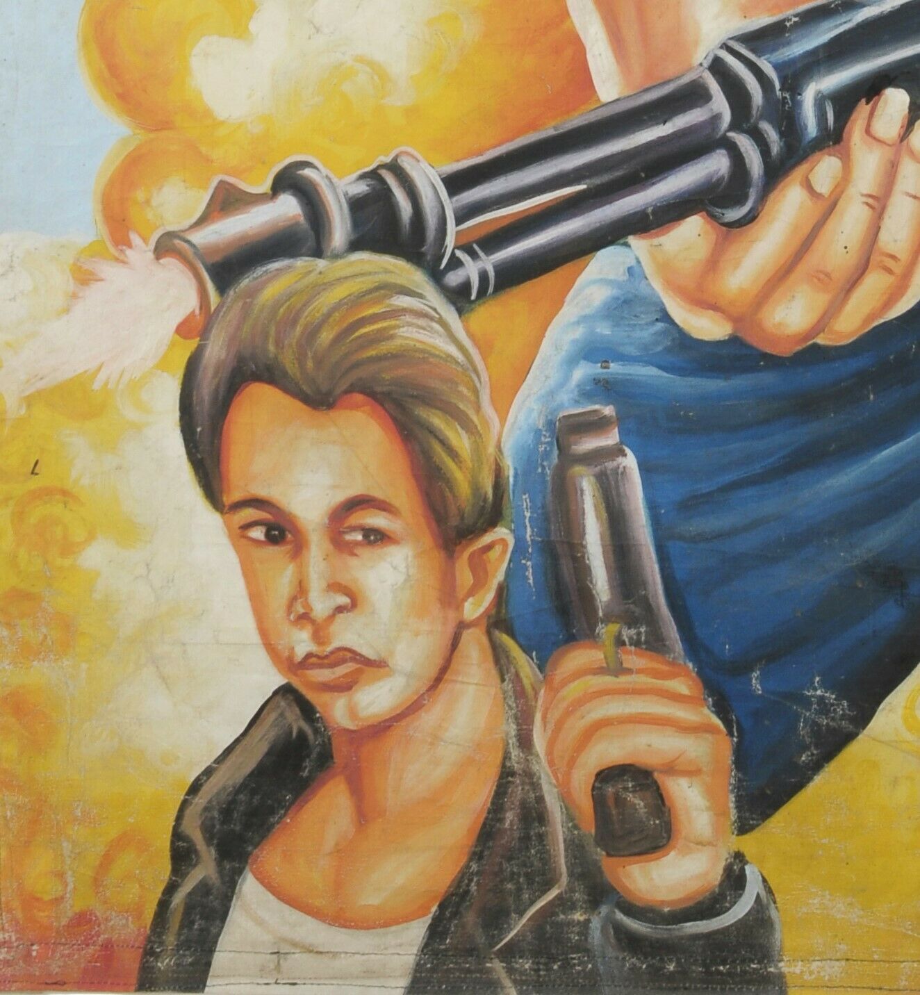 Authentic Hand-Painted "Strategic Command" Ghana Movie Poster - close-up