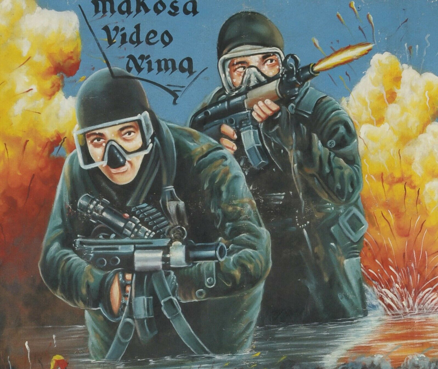 Us Seal 2 - Rare Hand-Painted Ghanaian Movie Poster By Dada Young Master - close-up