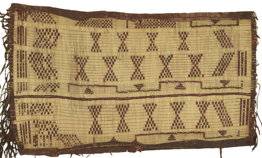 Authentic Tuareg Straw and Leather Mat – Nomad Ethnic Decor 82×46 cm